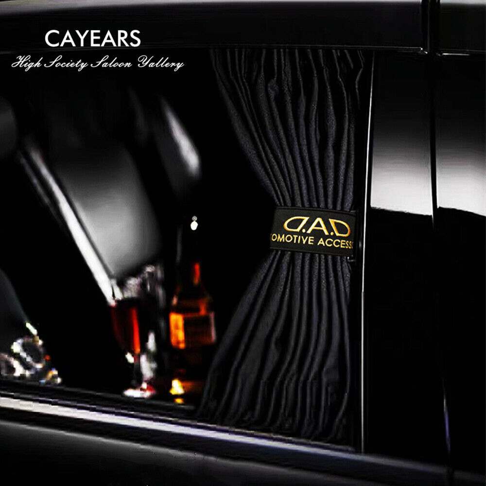 2Pcs JDM Gold DAD Black Luxury Car Curtains Window Shade Valance 6