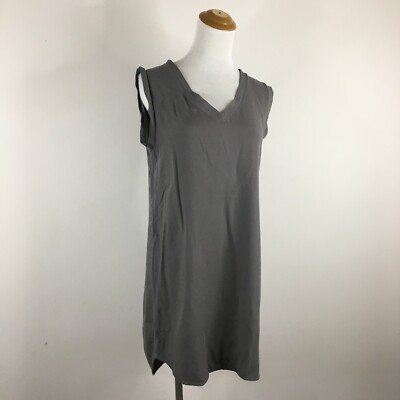 CLOTH & STONE Anthropologie Womens sz Small Gray V Neck Sleeveless Basic Dress