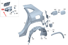 MB GLA H247 Kotfl&uuml;gelaussparung hinten rechts A2436309900 NEU ORIGINAL