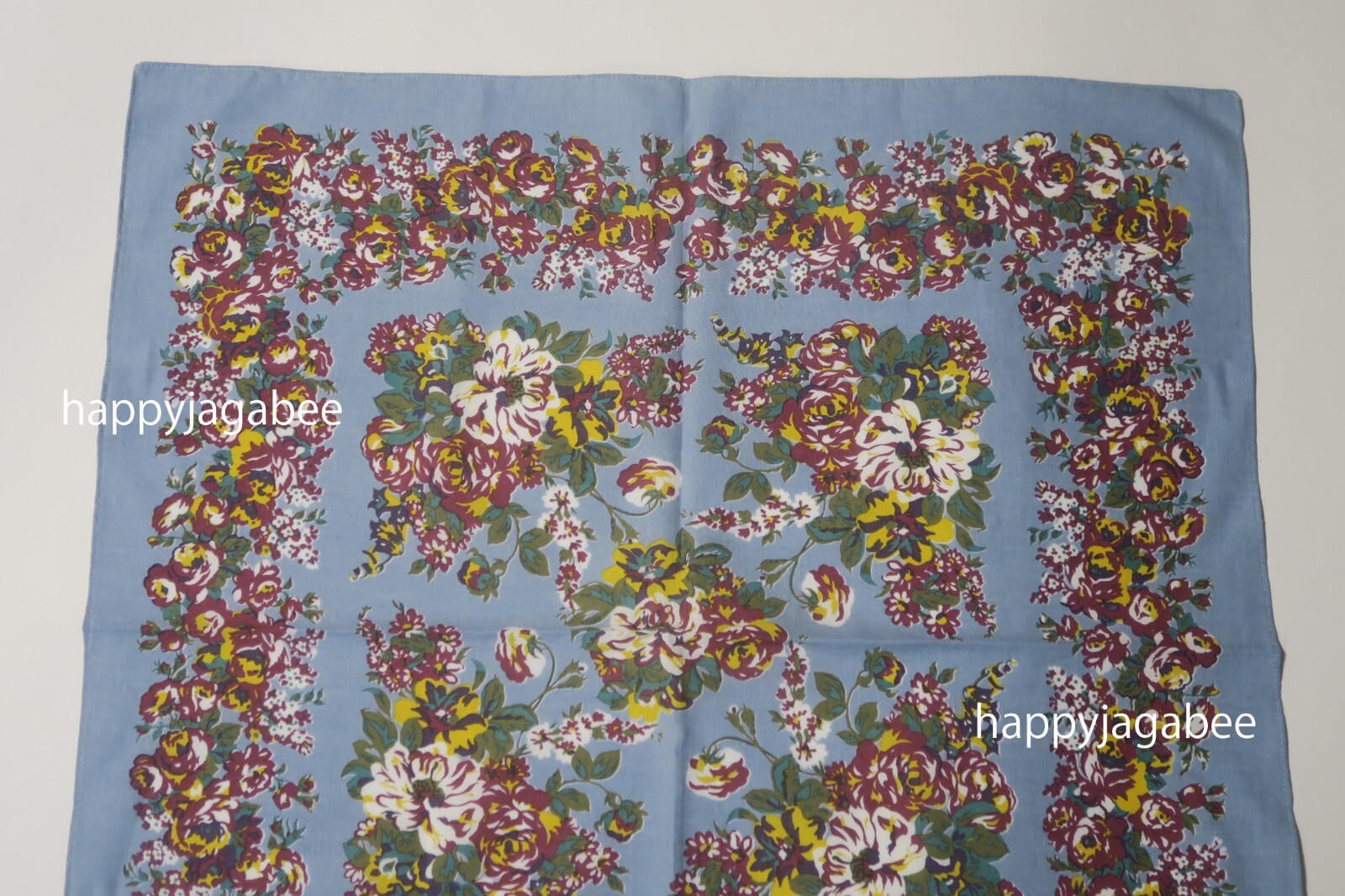 * Kapital Fast Color Selvage Bandana " Dianthus Champetre "  Sax K2404BA522 image 3