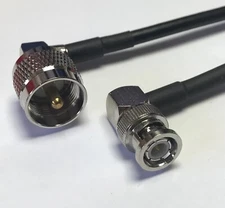 UHF Male PL259 Angle to BNC Male Angle RFC195 Coaxial Cable RF PICK LENGTH USA