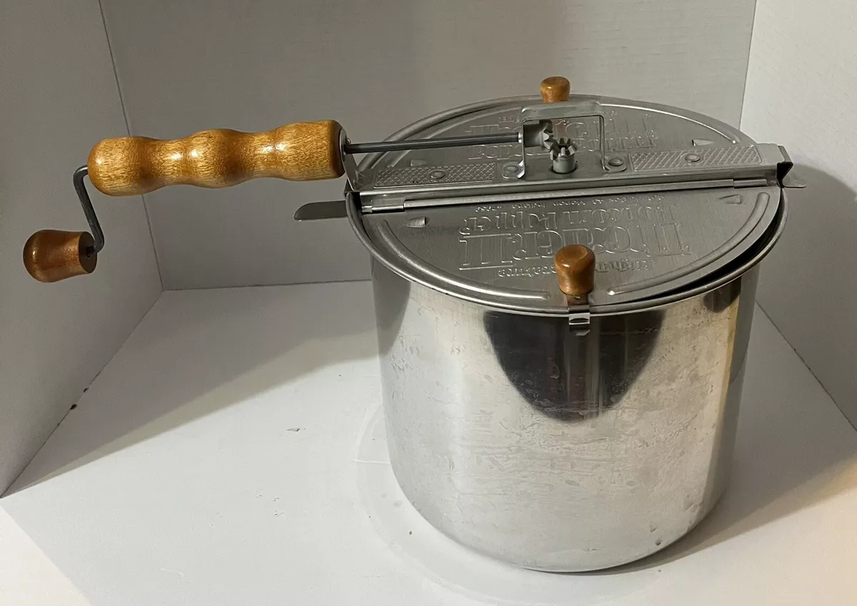 High Temperature Theater II Popcorn Popper Aluminum Stovetop Pot Hand Crank