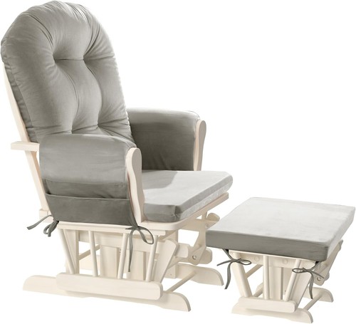 5-Piece Velvet Replacement Cushions for Glider Rocker with Side Pocket - Khaki - Picture 10 of 10
