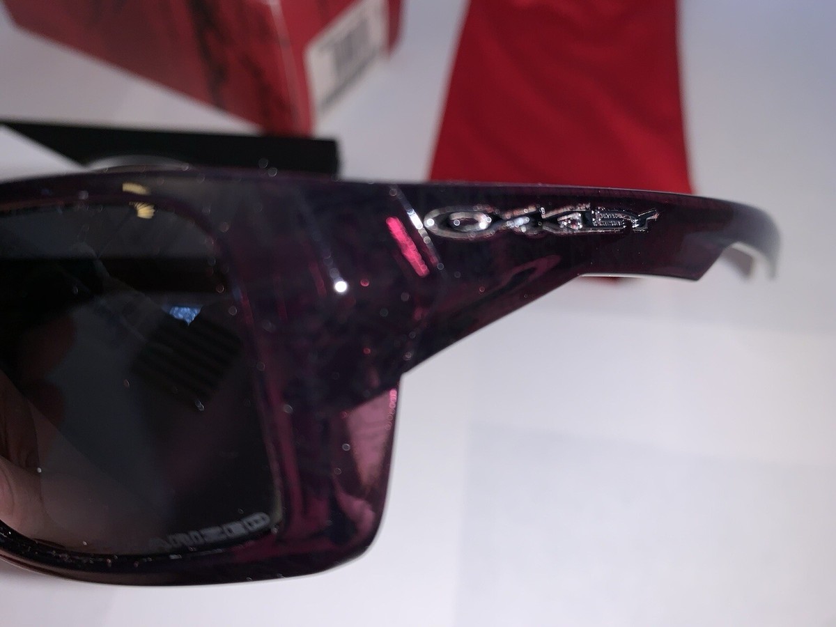 New OAKLEY TWITCH Grape Text Grey Polarized w Original Box