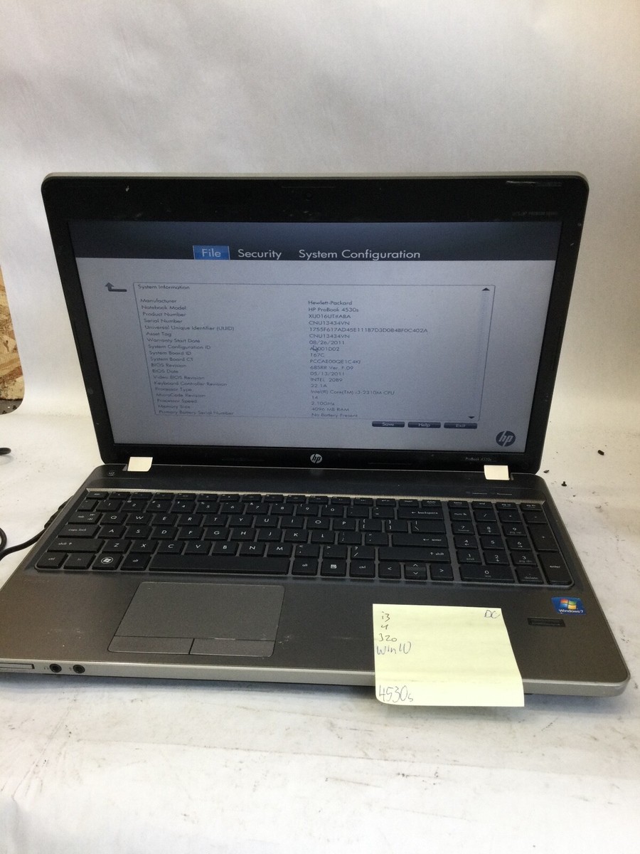 4gb Ram Hp Probook I3 4530s HP PROBOOK 4530S BOOTS TO BIOS INTEL