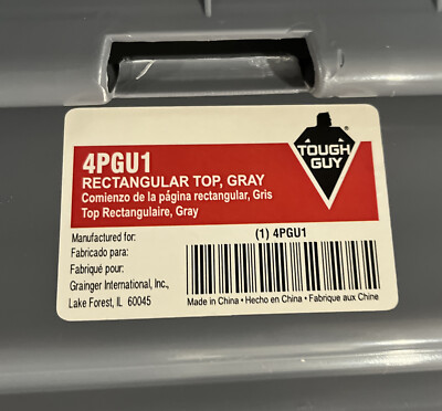 Couvercle De Poubelle Tough Guy 4PGU1 à 2 Volets - Gris - 20x11 Pouces Rectangulaire
