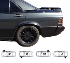 MERCEDES 190 W201 Copricerchi 4 pz Nero Opaco Kit Parafango 89-93 (Lifting Face)
