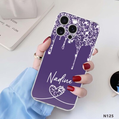 Custom Name Phone Case For iPhone 16 15 Pro Max 14 13 12 Gorgeous Silicone Cover