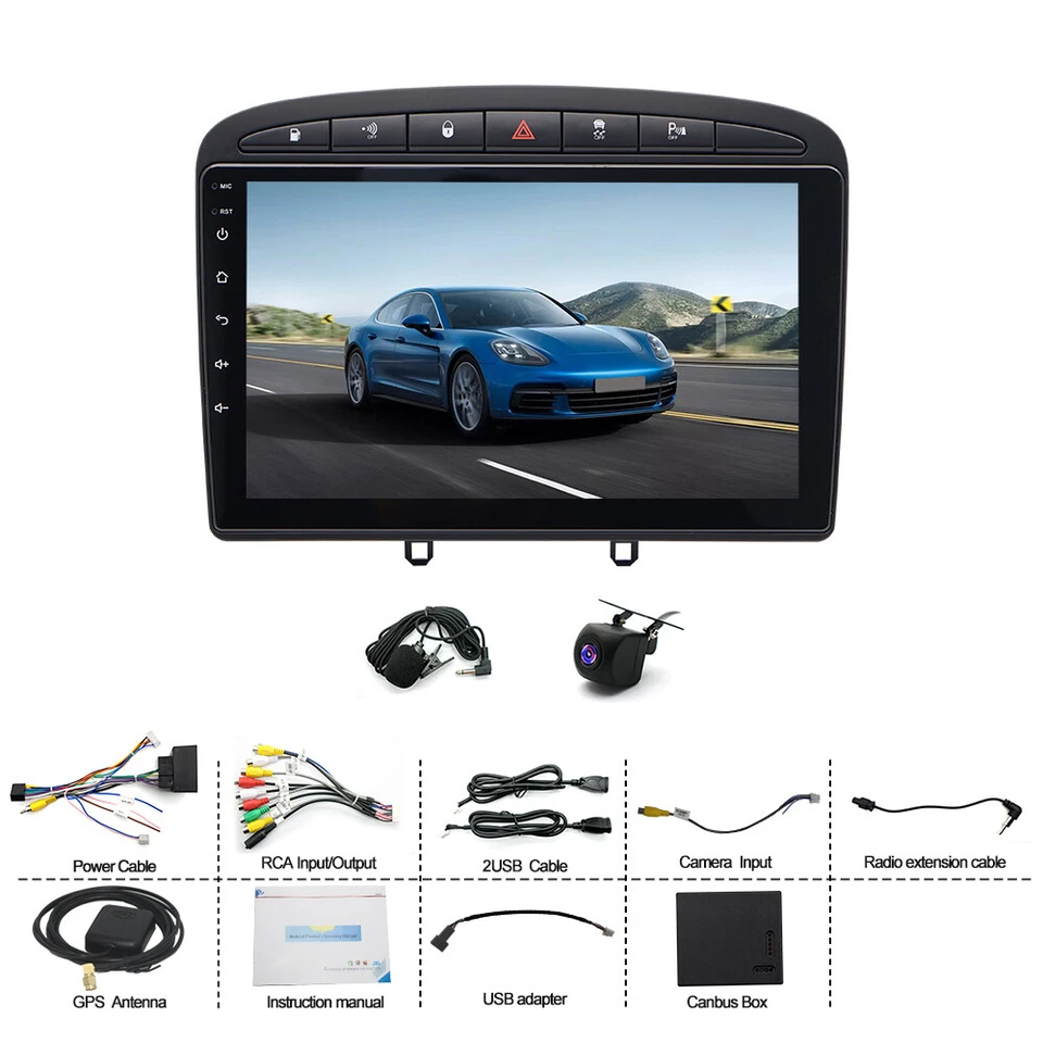 Für Peugeot 308 408 RCZ 2007-2015 Android 15 CarPlay Autoradio GPS Navigation BT - Bild 3 von 4
