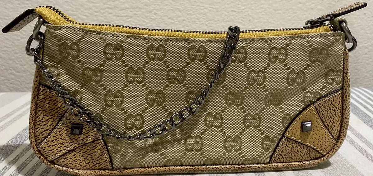 Gucci Beige GG Canvas Pochette Bag