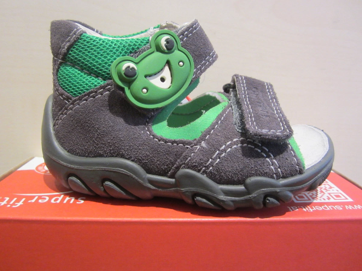 Superfit Kids LL Sandal Grey Green KV Leather Footbed New