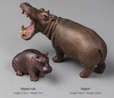 Hippo with Baby Animal Toy PVC Action Figure Doll Kids Toys