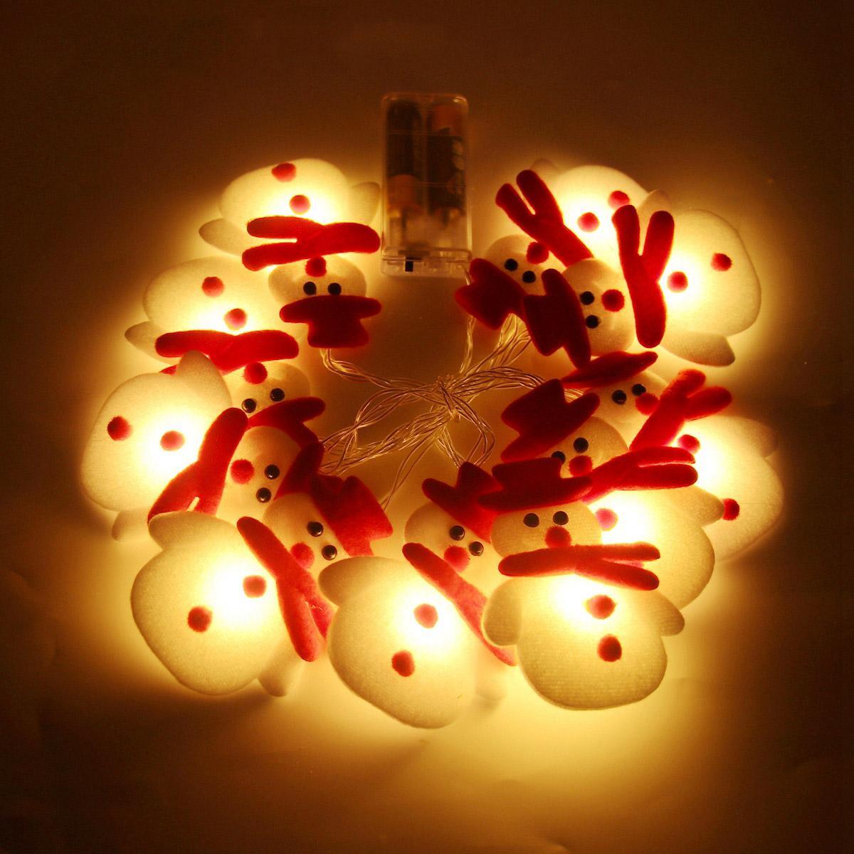 Lamp Snowman Christmas LED Ornament Plastic Small Battery Wall Mounted Decor