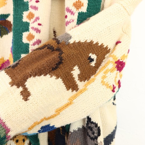 Vintage Berek Eule Wolf Wildelife Strickjacke Pullover Gr. M - Bild 6 von 9