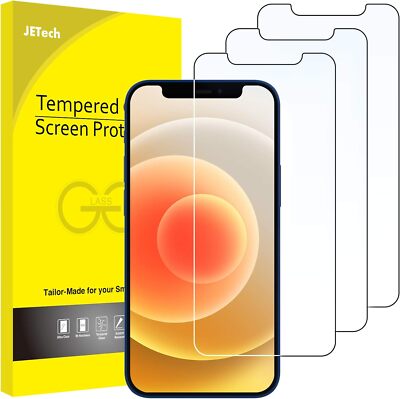 JETech Displayschutzfolie für iPhone 12/12 Pro 6,1 Zoll Panzerglasfolie 3 Stück