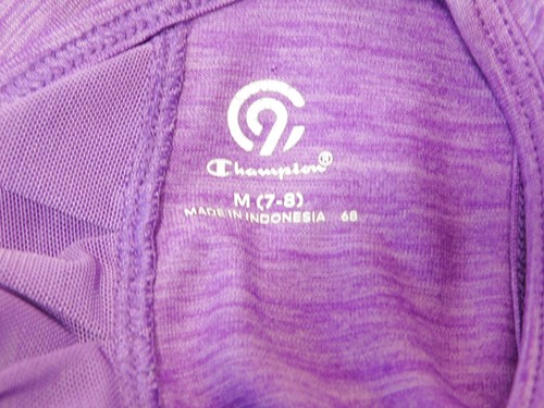 Champion Athletic Tank Top Youth Girls Size Med 7/8 Purple Sporty Workout Top - Picture 5 of 9