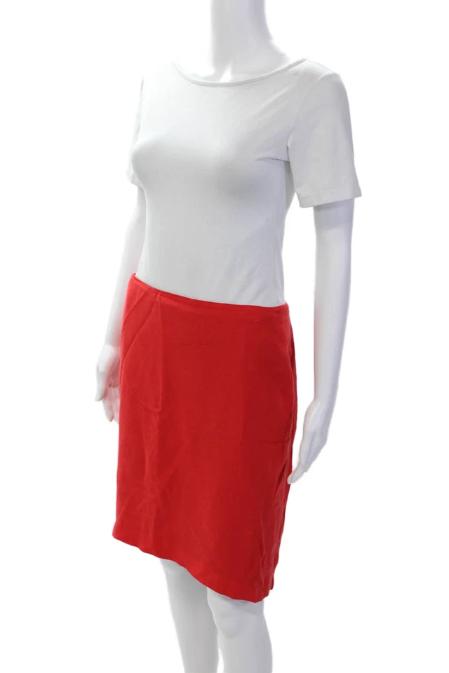 Minifalda Lafayette 148 New York para mujer con abertura trasera roja de algodón talla 22 ancha Foto 2 de 4