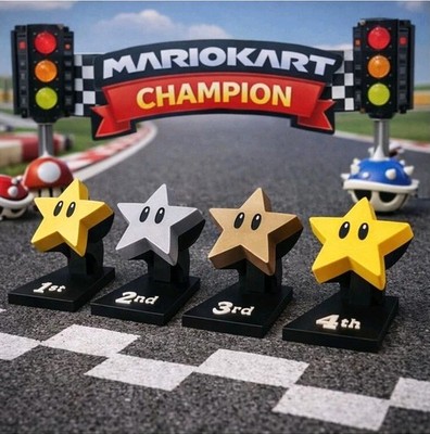 Mario Kart Pokale 4er Set 3D gedruckt