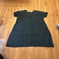 Youga Handmade Custom Dress Linen Blend Oversized Green Dress 4XL*/56 in