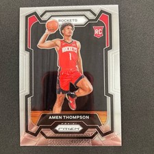 Amen Thompson 2023-24 Panini Prizm Rookie Card #150 Houston Rockets. rookie card picture