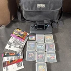 SEGA GAME GEAR VINTAGE VIDEO GAME FOR REPAIR WITH GAMES CARRYING CASE