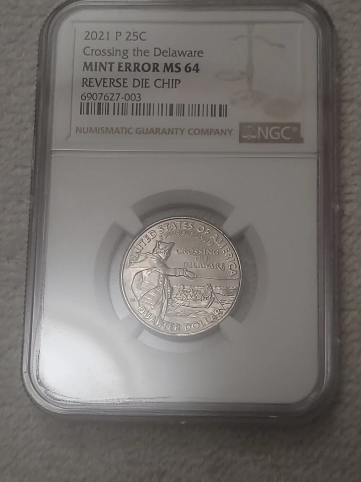 2021 P George Washington Crossing The Delaware Quarter  / Die Chip Error - Image 2 of 4