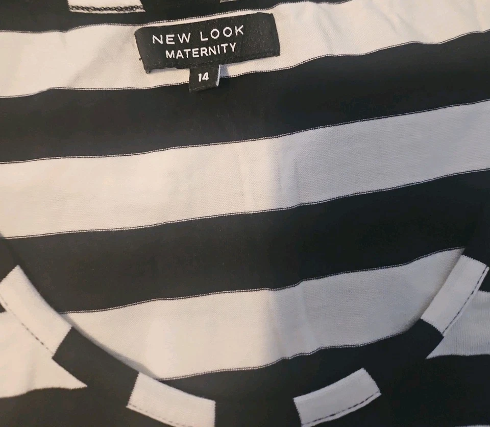 Black And White Striped Maternity Maxi Dress Size 14 New Look - Image 2 of 2