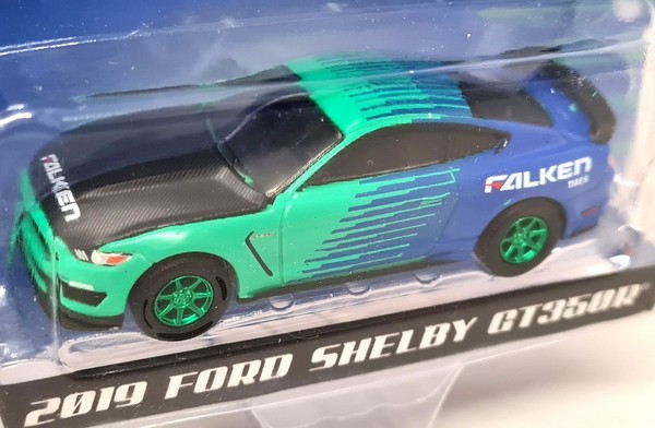 Greenlight 1/64 Ford Shelby GT350R 2019 Falken Green Chase Diecast Model Car-image