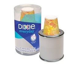 Dixie Disposable Paper Cup Dispenser, For 3 Ounce or 5 21 Piece Set, Silver