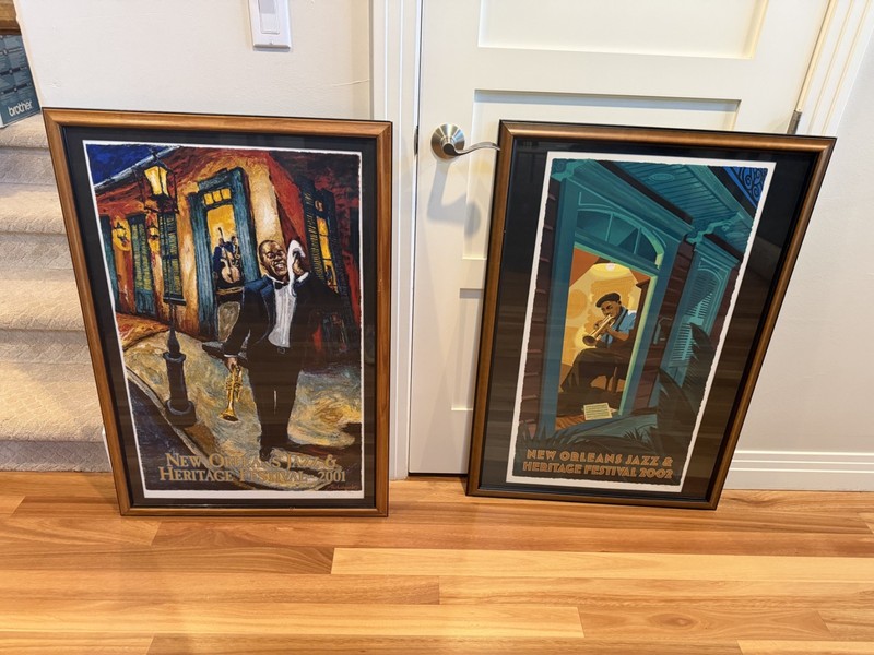 Set of 2001 and 2002 Jazz Fest Posters - Louis Armstrong and Wynton Marsalis