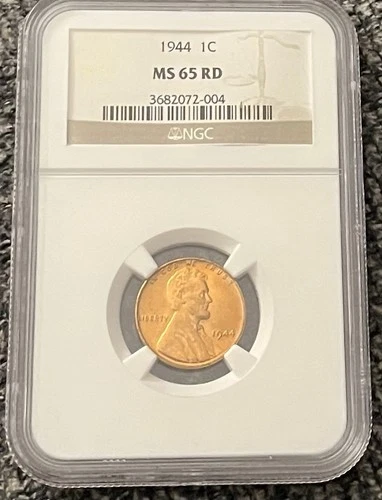 1944 Lincoln Wheat Penny NGC MS-65 RD