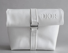 DIOR Novelty White Roll Down Pouch Makeup Bag NEW with Box
