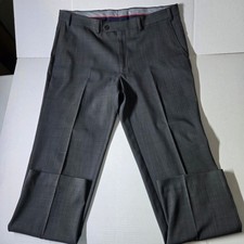 Chaps Total Comfort Mens Dress Pants Charcoal Gray Flat Front Size 38W 30L
