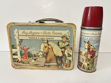 Vintage Roy Rogers 1953 lunchbox and thermos by Thermos. 73 years old