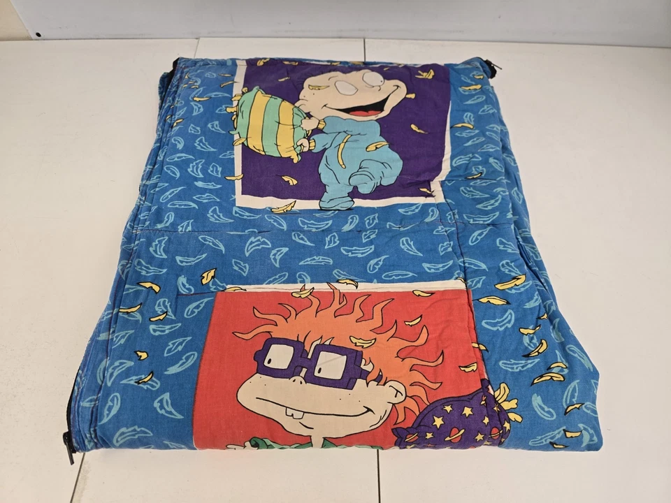 Vintage 90's Nickelodeon Rugrats Kids Sleeping Bag Handmade Rare Fabric Print - Image 3 of 4