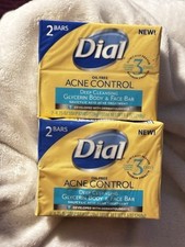 2 2 Pack Dial Oil Free Acne Control Body  Face Bar 4.25 oz each 4 Total Lot Htf