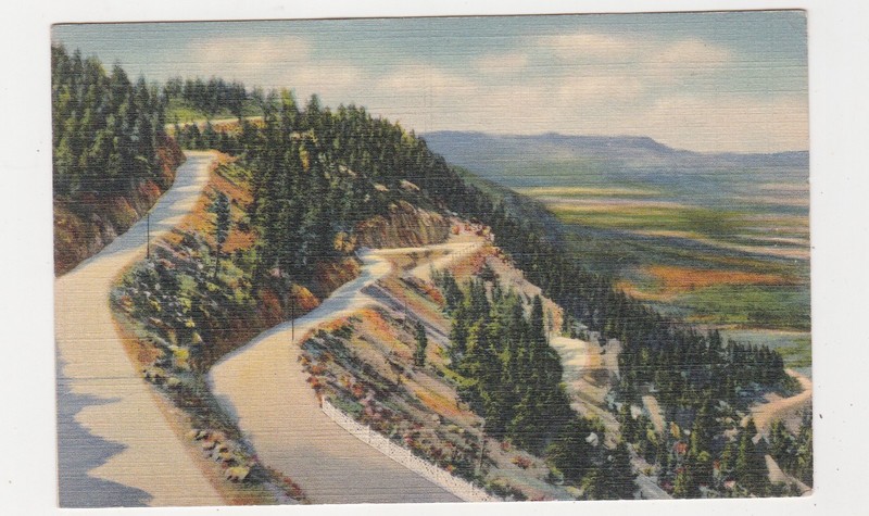 linen postcard / Broadmoor Cheyenne Mountain Highway Colorado Springs Co.