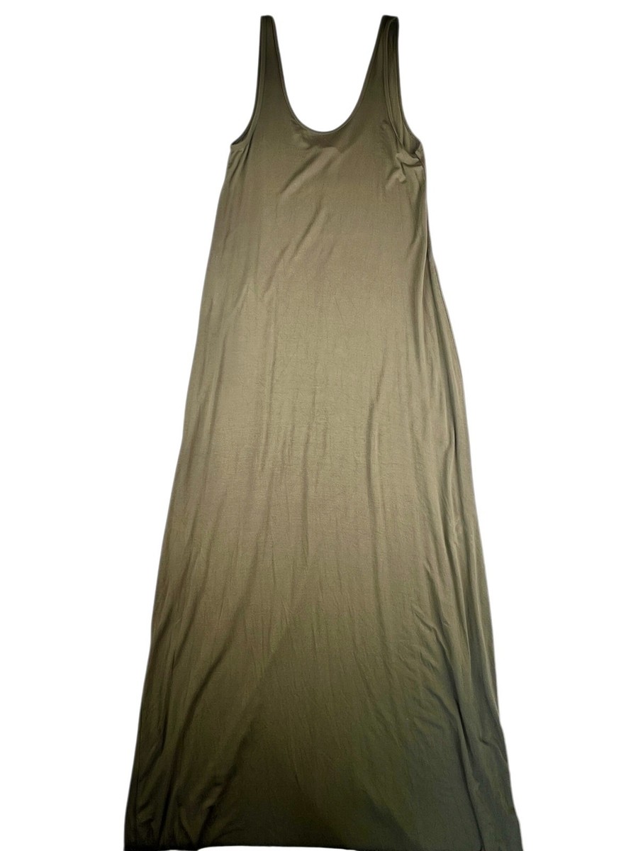 green emerald velvet dress FRANK AND EILEEN - LILY POPOVER HENLEY TANK MAXI DRESS IN BIRDIE main image 1