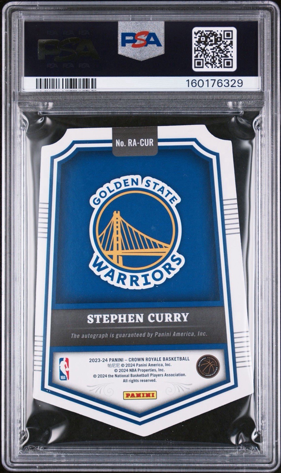 2023 Crown Royale Stephen Curry RGL Achievements Sig /49 PSA 10 Most 3's Warrior view 3