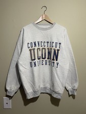 Vtg 90s University Of Connecticut UConn Huskies Pullover Sweatshirt Men s Medium