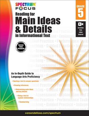 Spectrum - Reading for Main Ideas and Details in Informational Text, Grade 5...