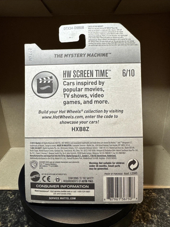 Hot Wheels 2016 HW Screen Time 6/10 Scooby Doo The Mystery Machine 28/365 Foto 2 de 4