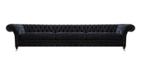 Schwarzer Chesterfield Dreisitzer Sofa LuxuriöSe Wohnzimmer Couchen
