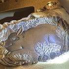 Fitz and Floyd Pig Embossed Silver Glossy Metal Serving Platter Large 14x10 — photo 3