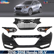 Front Bumper Cover Fascia & Grille Assembly Kit For 2016-2018 Honda HR-V