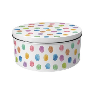 Große Kuchenform Regenbogen Tupfen - Runde Aufbewahrung Geschenke zum Backen 18 x 7 cm