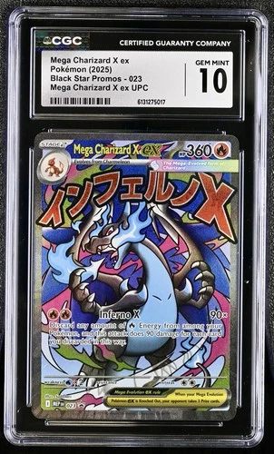 2025 Pokémon Black Star Promo Mega Charizard X ex #023 CGC 10 Gem Mint