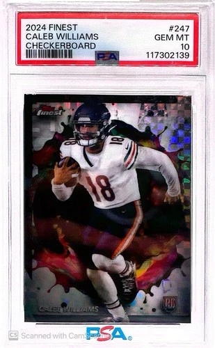 2024 Topps Finest - Rare Caleb Williams #247 Checkerboard Refractor (RC) PSA 10