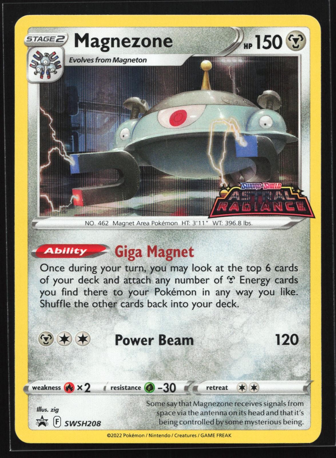 Magnezone (Prerelease) SWSH208 Astral Radiance Black Star Promo Pokemon Card