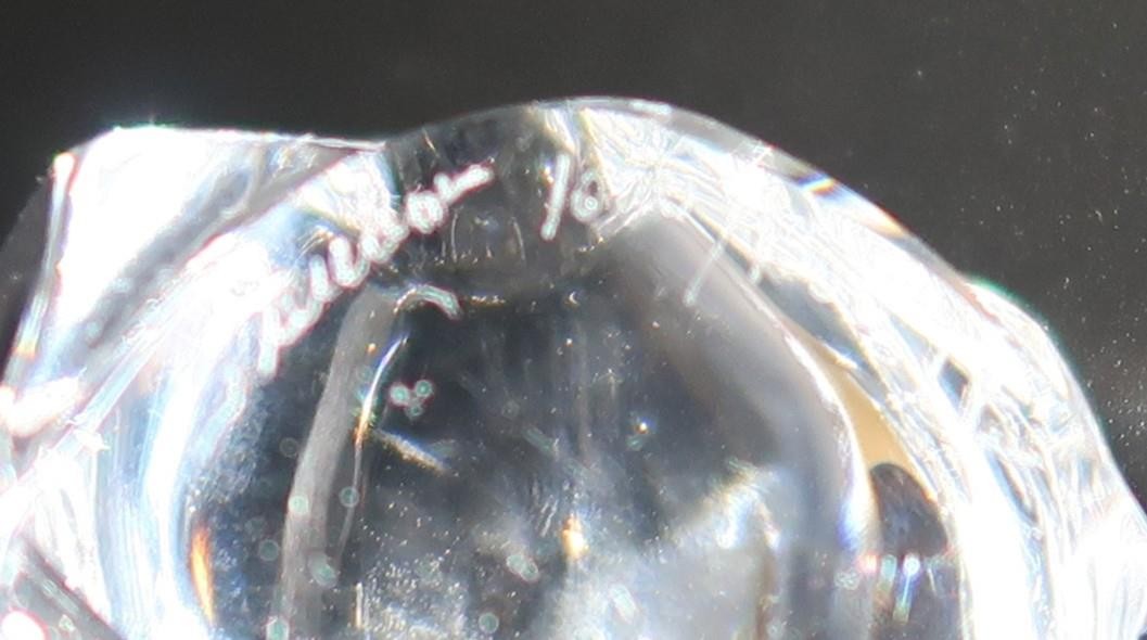 Stueben Glass #5543 HARE LE 1000/1300 Hand Cooler, Paperweight, Rabbit, Bunny 3"